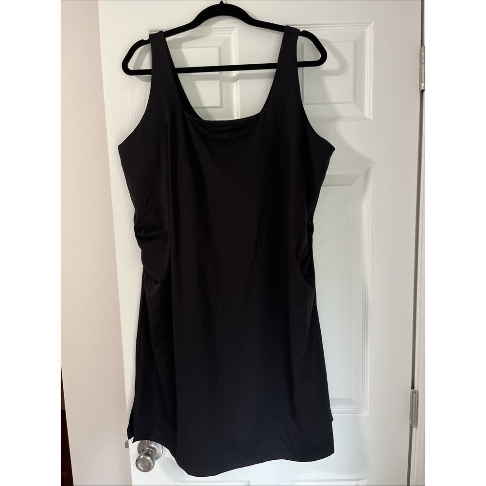 Old Navy Active PowerSoft Women’s 2XL Tennis Tank Dress Black Built-In Bra Short